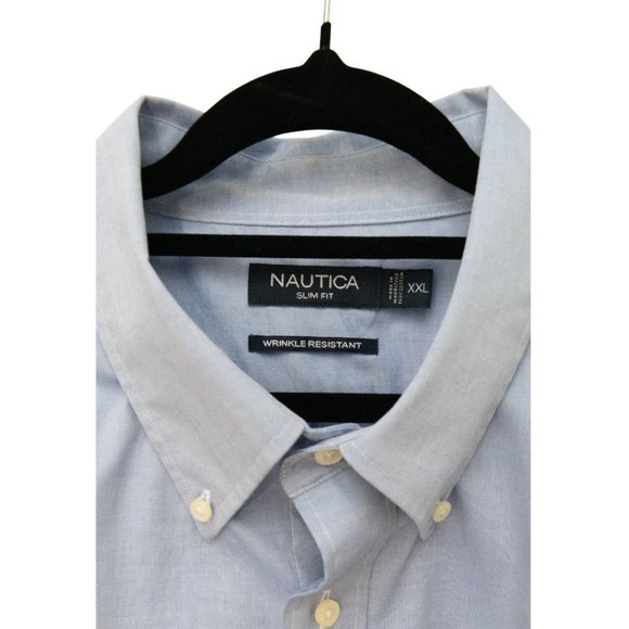 SOLD Nautica Men's Slim Fit Long Sleeve Blue Shirt XXL - Picture 3 of 4